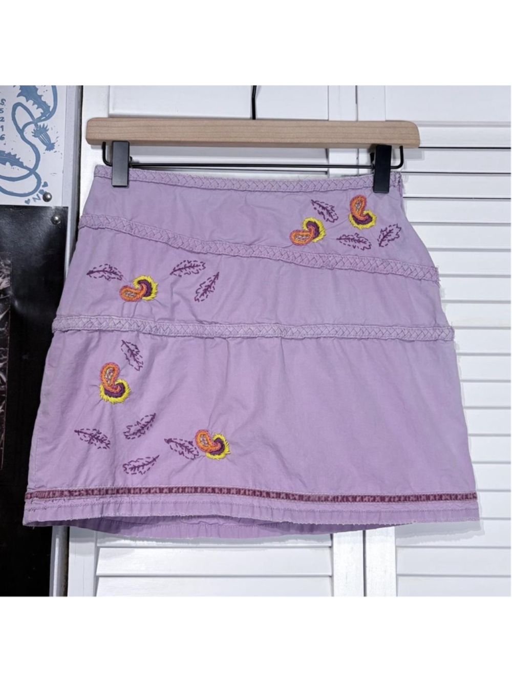 Da Nang embroidered, lilac mini skirt